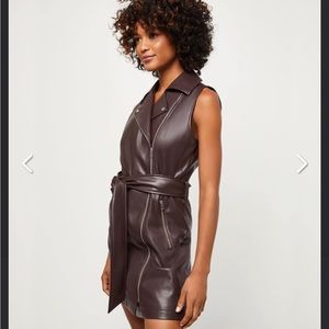 Frankie faux leather vest dress